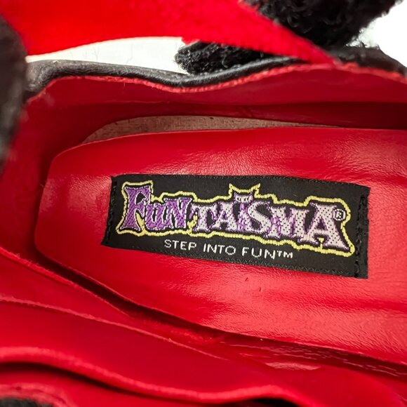 Funtasma Burlesque 129 high heels black satin red bows size 7 straps - Picture 11 of 11